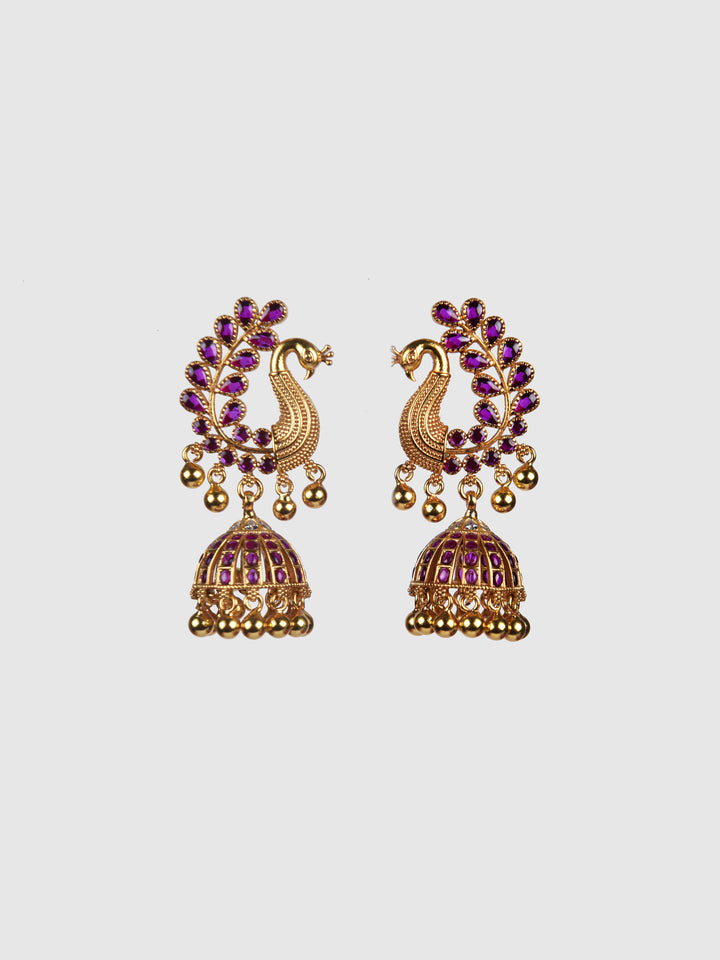 Madhulekha Jhumka-925 silver gold polish-Earrings