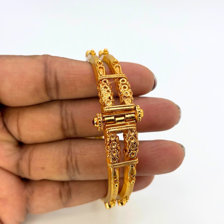 925 silver gold polish - Coorg Bangle/Kada