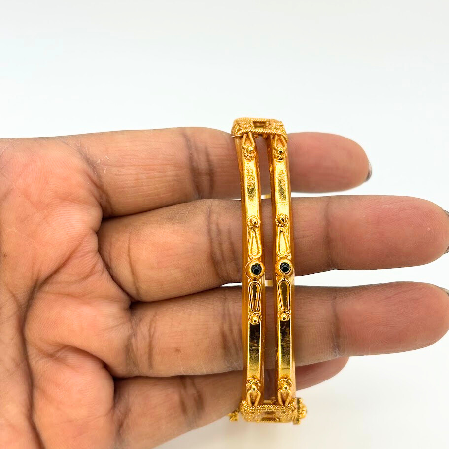 925 silver gold polish - Coorg Bangle/Kada