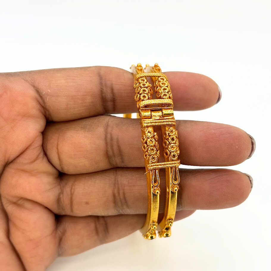 925 silver gold polish - Coorg Bangle/Kada