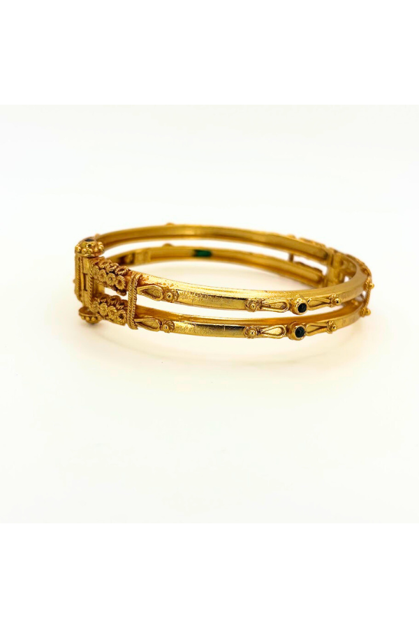 925 silver gold polish - Coorg Bangle/Kada 2.7 size