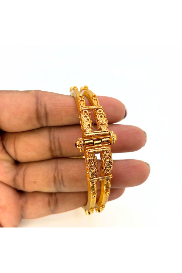 925 silver gold polish - Coorg Bangle/Kada 2.7 size
