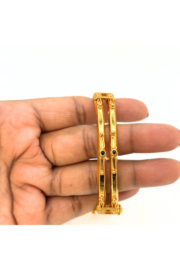925 silver gold polish - Coorg Bangle/Kada 2.7 size