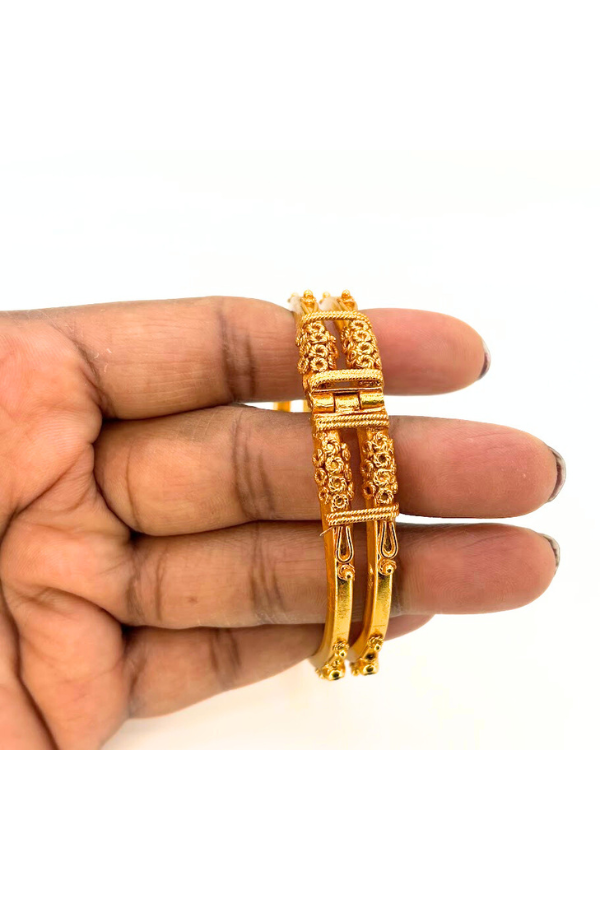 925 silver gold polish - Coorg Bangle/Kada 2.7 size