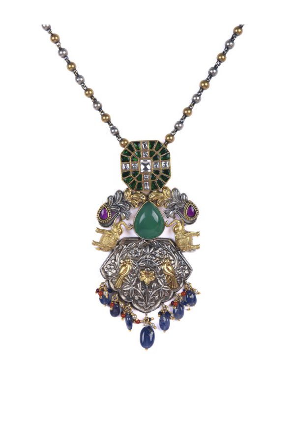 Ornate necklace with gemstones