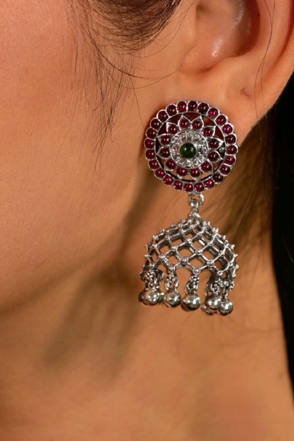 Indrani Jhumka-925 silver oxidized