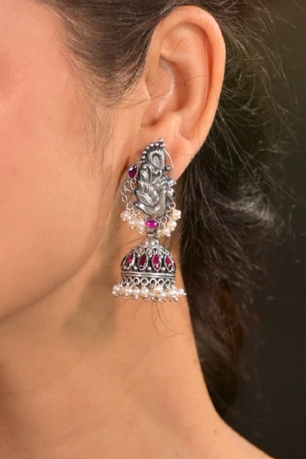 Agira Jhumka-925 silver oxidized