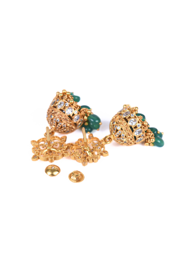 Prisha jhumka-925 silver gold polish