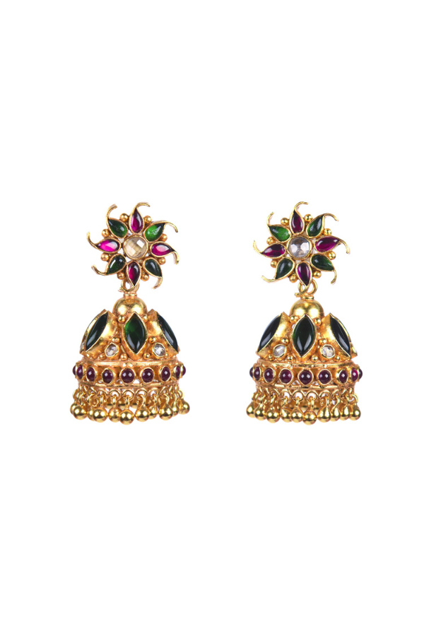 Vagini Jhumka-925 silver gold polish