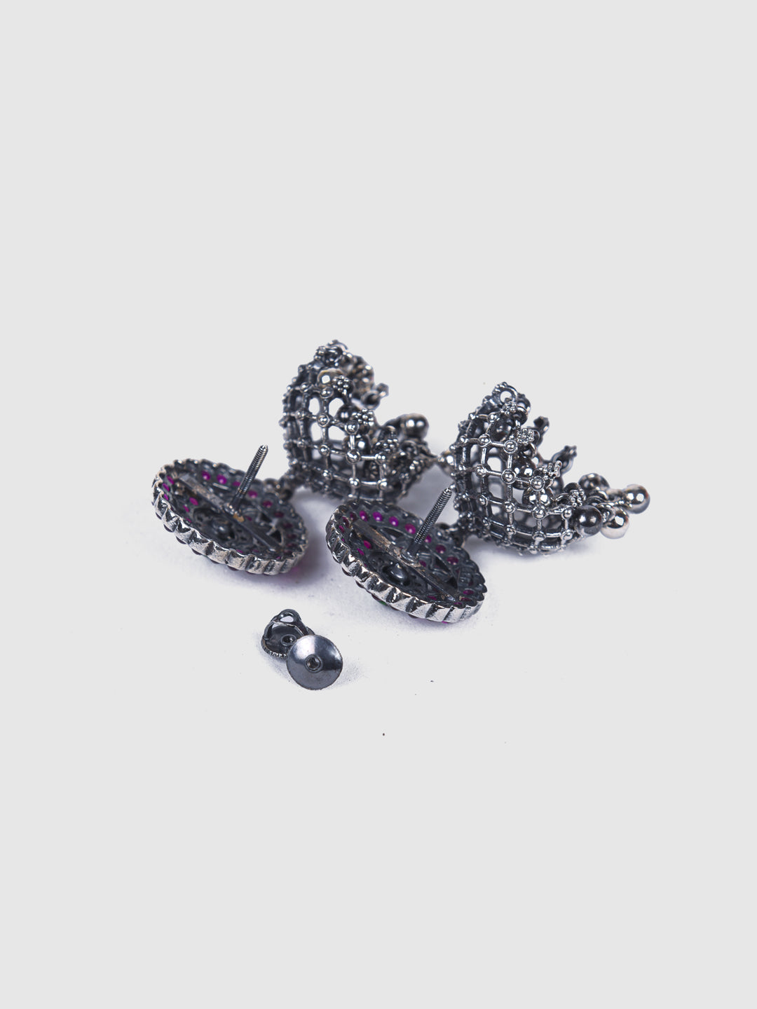Indrani Jhumka-925 silver oxidized-Earring