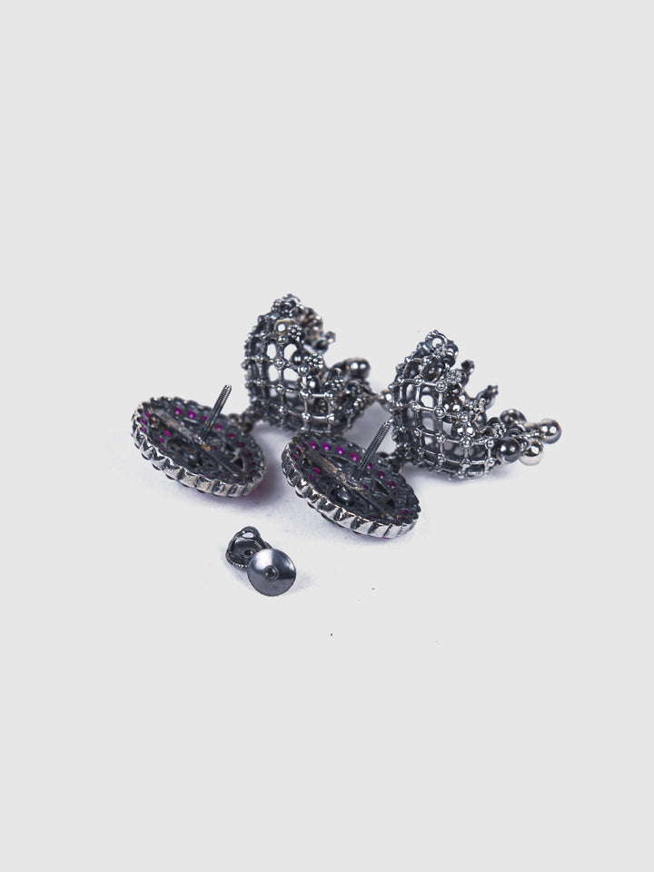 Indrani Jhumka-925 silver oxidized-Earring