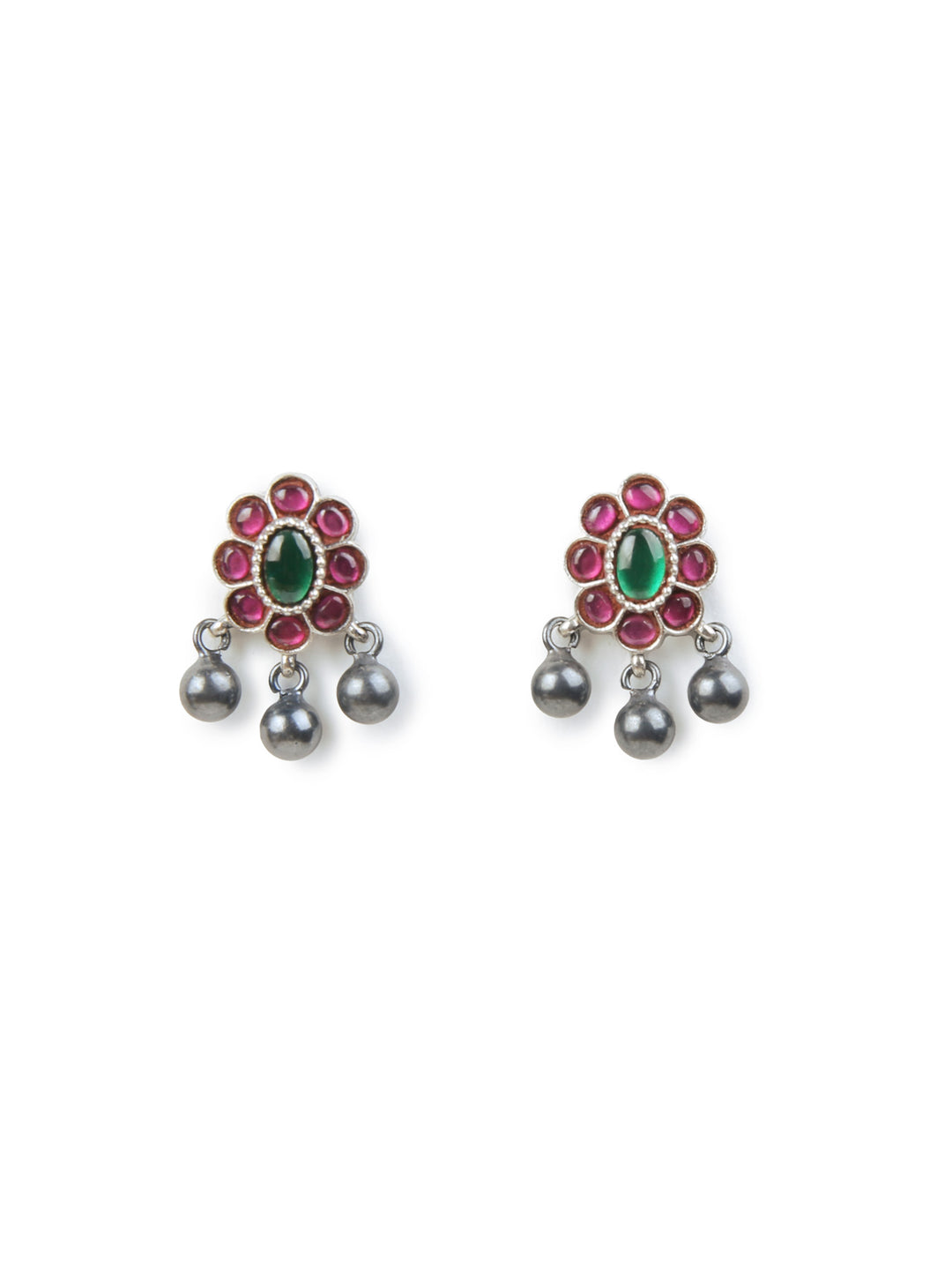 Sundari Stud - 925 silver oxidized - Earring