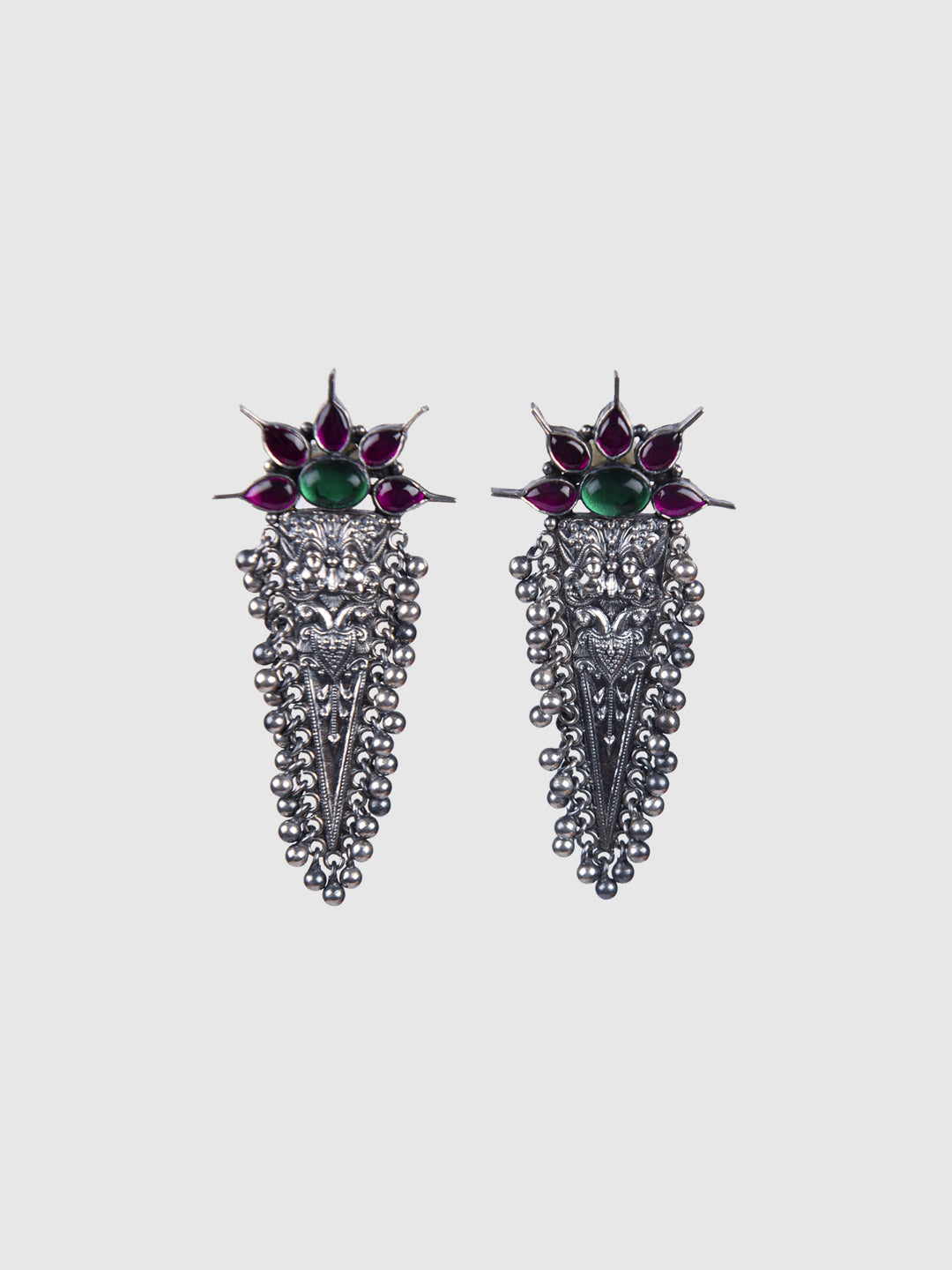 Anuka Earring-925 silver oxidized-Temple jewelry