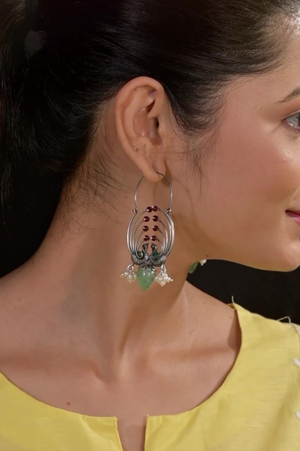 Swara 925 silver oxidized earring