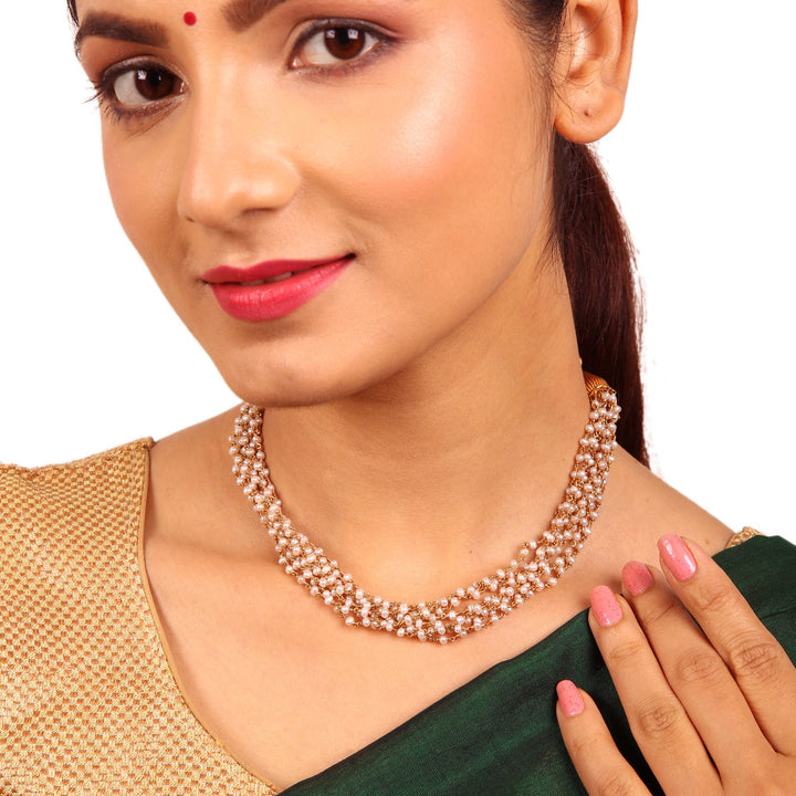 925 silver round pearl chain