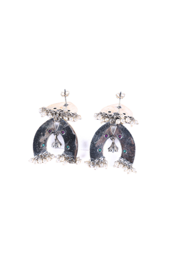 Nitali 925 Silver contemporary Dual-tone Earring