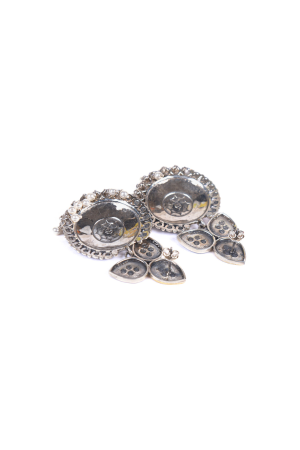 Naisha 925 silver contemporary dual tone earring