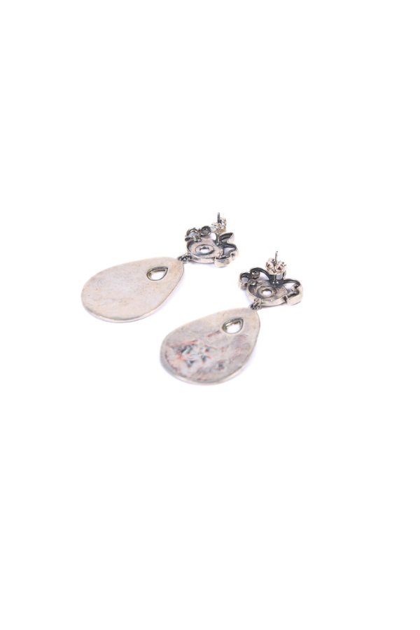 Pair of silver teardrop earrings