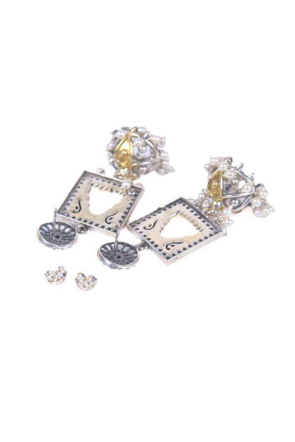 Mitali contemporary dual-tone 925 silver jhumka