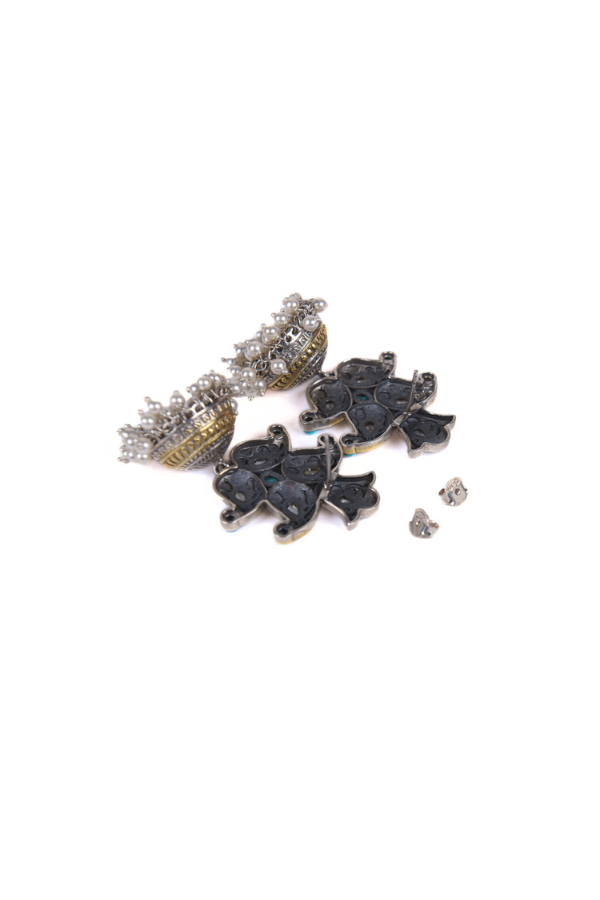 Shefali 925 silver contemporary dual-tone Jhumka