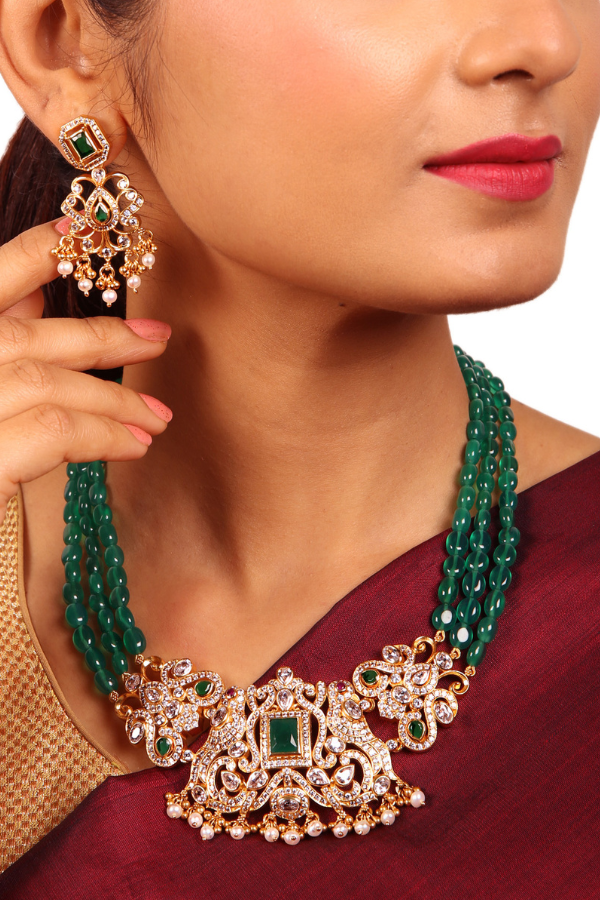 Nivetha Necklace-925 silver gold polish