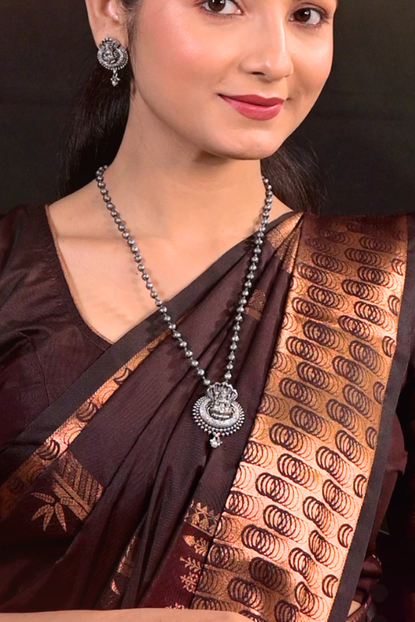 Purna NagaLakshmi necklace -925 Oxidized silver