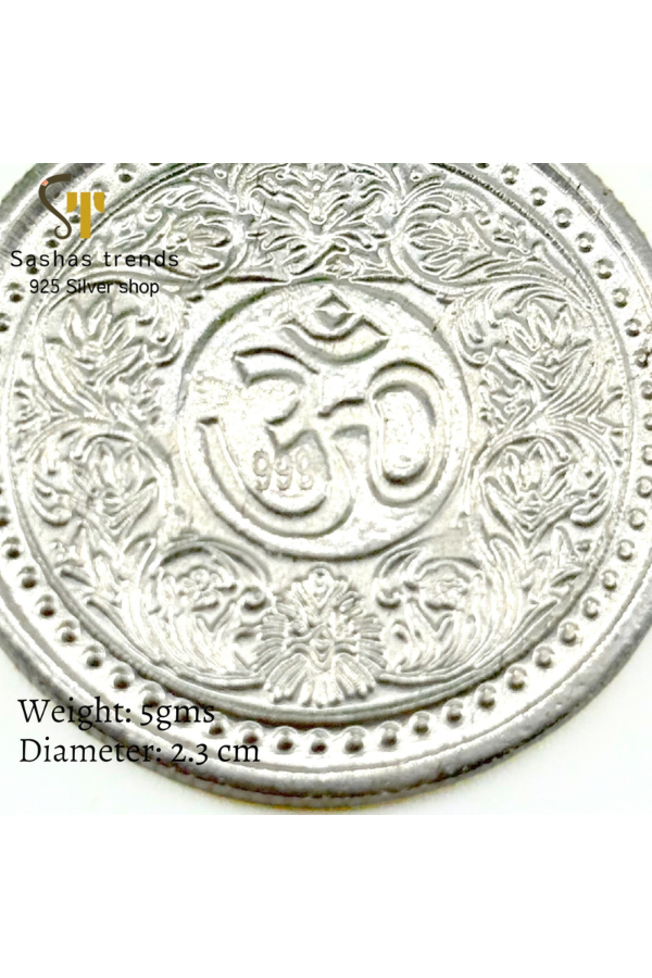 999 Pure silver 5 Gram Ganesh Coin-Silver coin-Return gifts