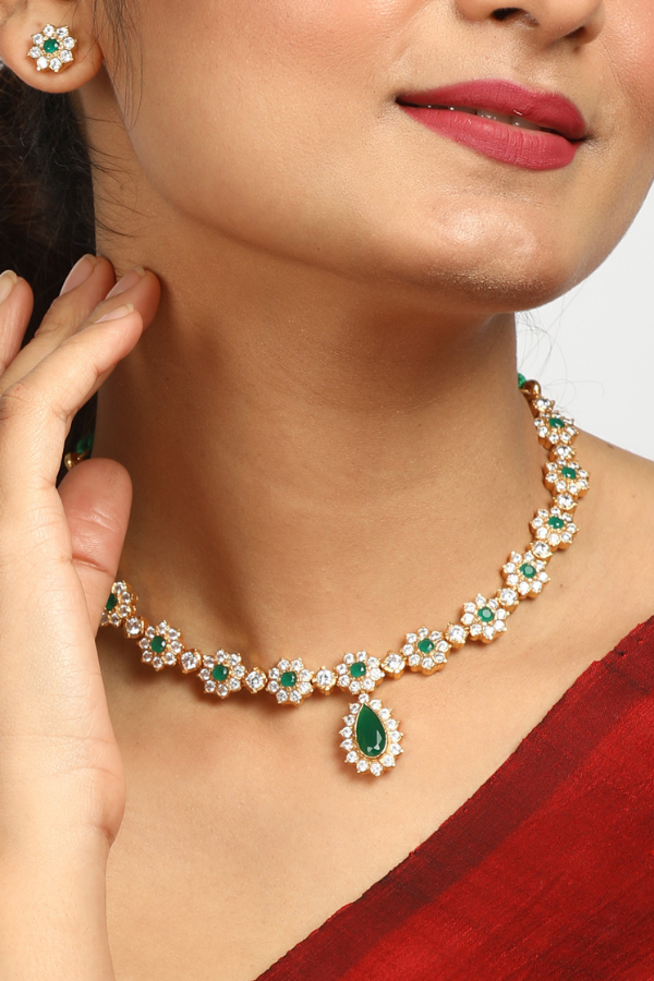 Aahana Necklace - 925 silver gold polish