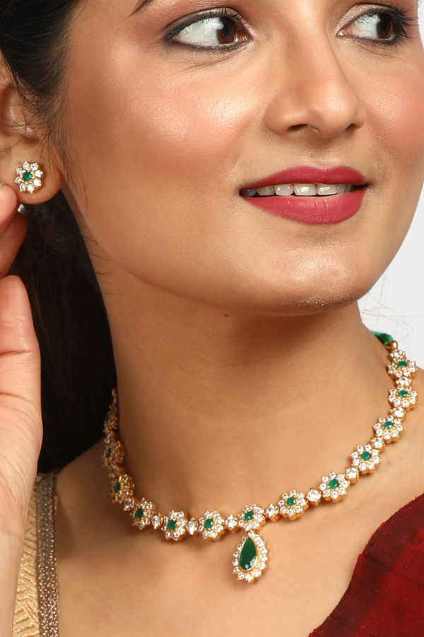 Aahana Necklace - 925 silver gold polish