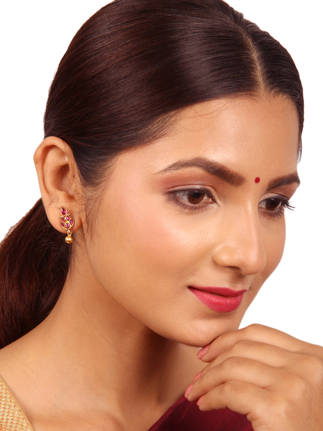 Aaral Stud - 925 silver gold polish