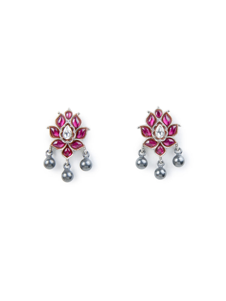 Aarti Stud - 925 silver oxidized - Earrings