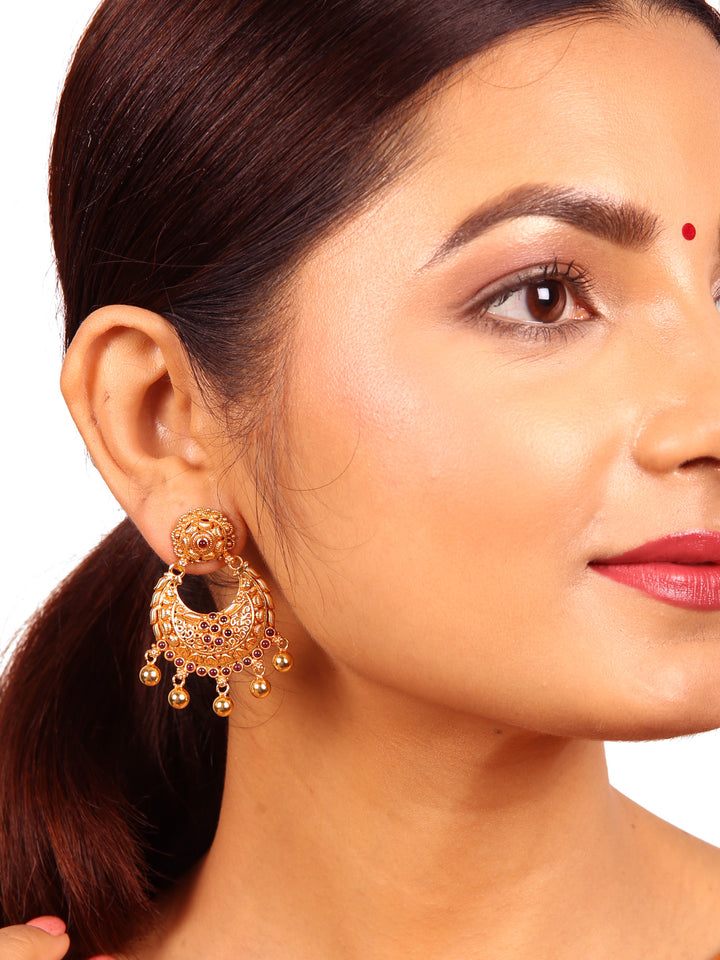 Aarushi Chaandbali Earring - 925 silver gold polish