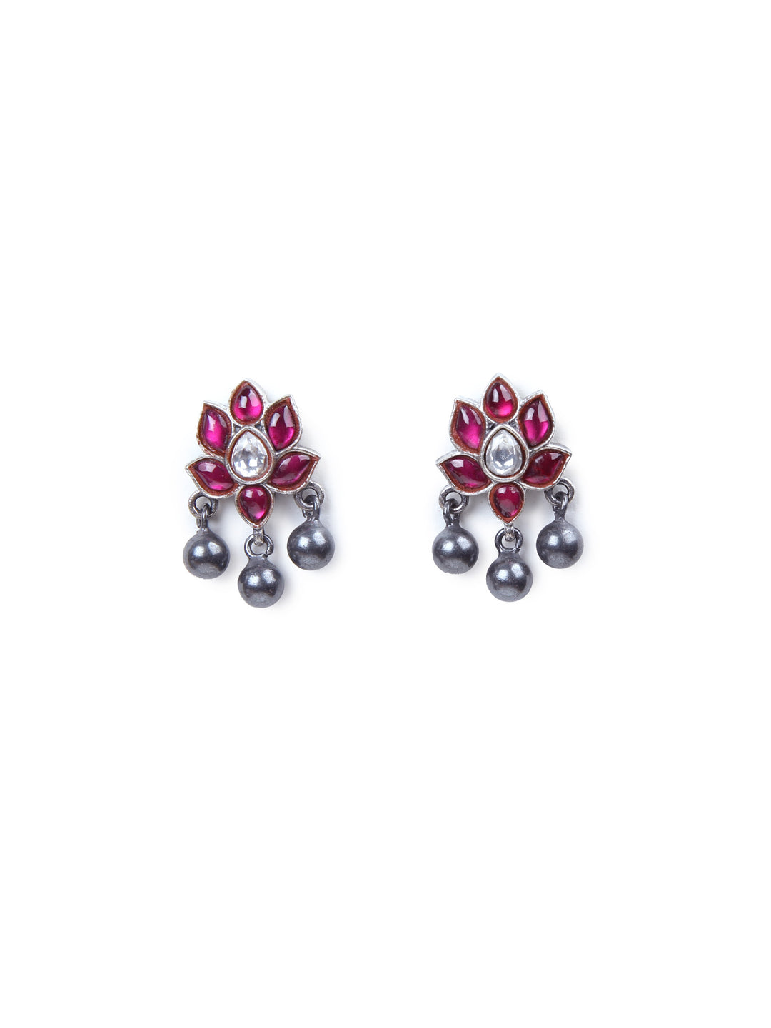 Aashi Stud - 925 silver oxidized - Earrings