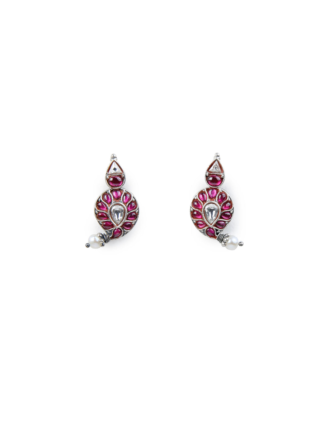 Alka Stud - 925 silver oxidized - Earrings