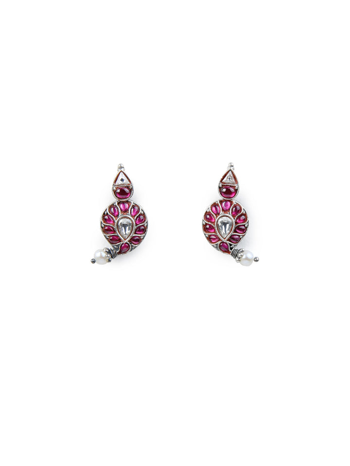 Alka Stud - 925 silver oxidized - Earrings