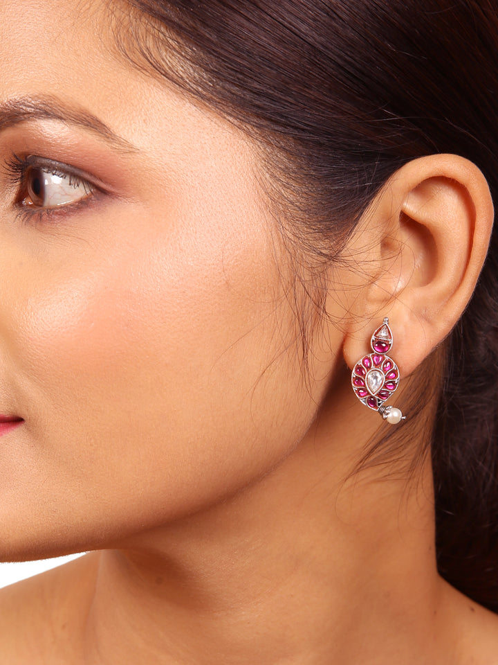 Alka Stud - 925 silver oxidized - Earrings