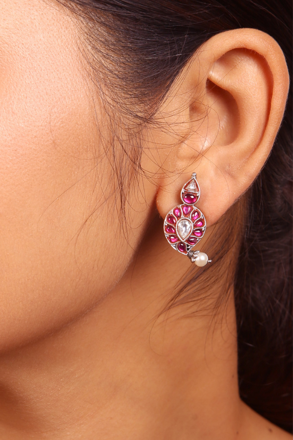 Alka Stud - 925 silver oxidized