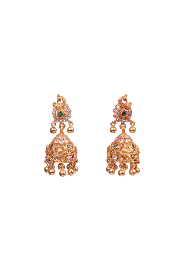 Amrita Jhumka - 925 silver gold polish