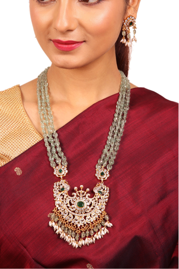 Amuthavani Necklace - 925 silver gold polish