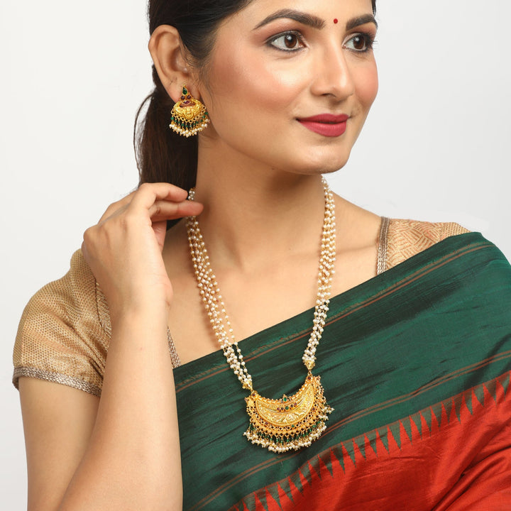 Ananta Pearl Necklace - 925 silver gold polish