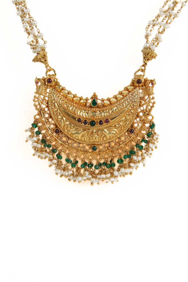 Ananta Pearl Necklace - 925 silver gold polish