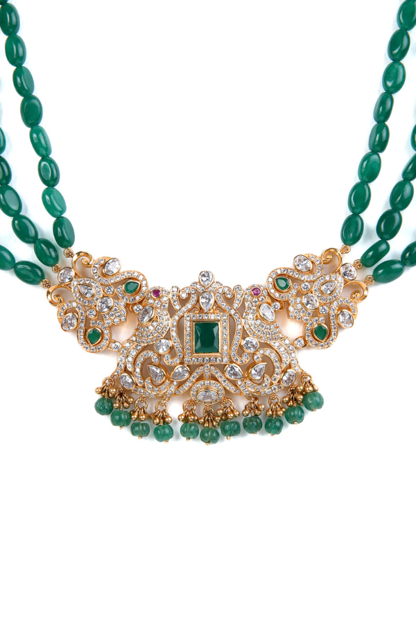 Anjali Beads Necklace - 925 silver gold polish