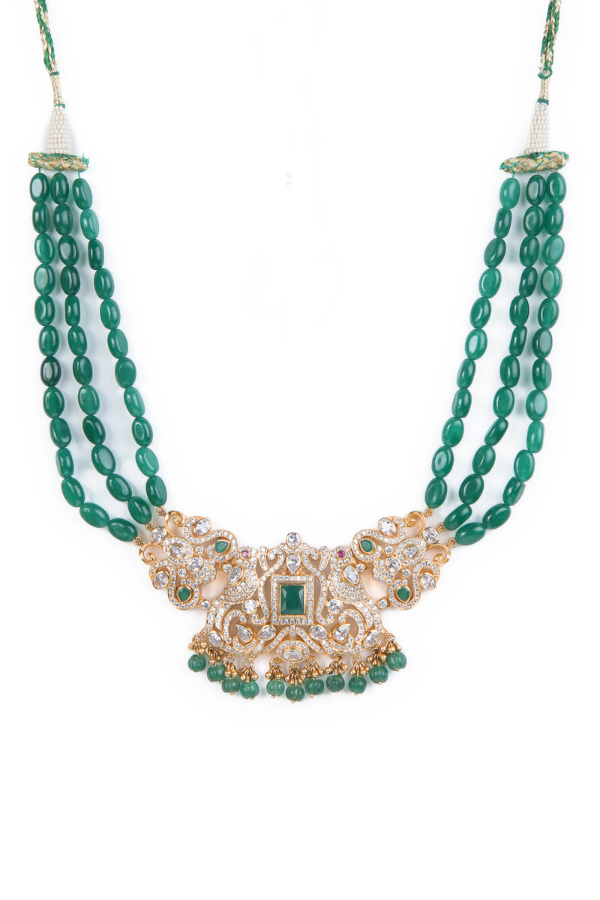 Anjali Beads Necklace - 925 silver gold polish