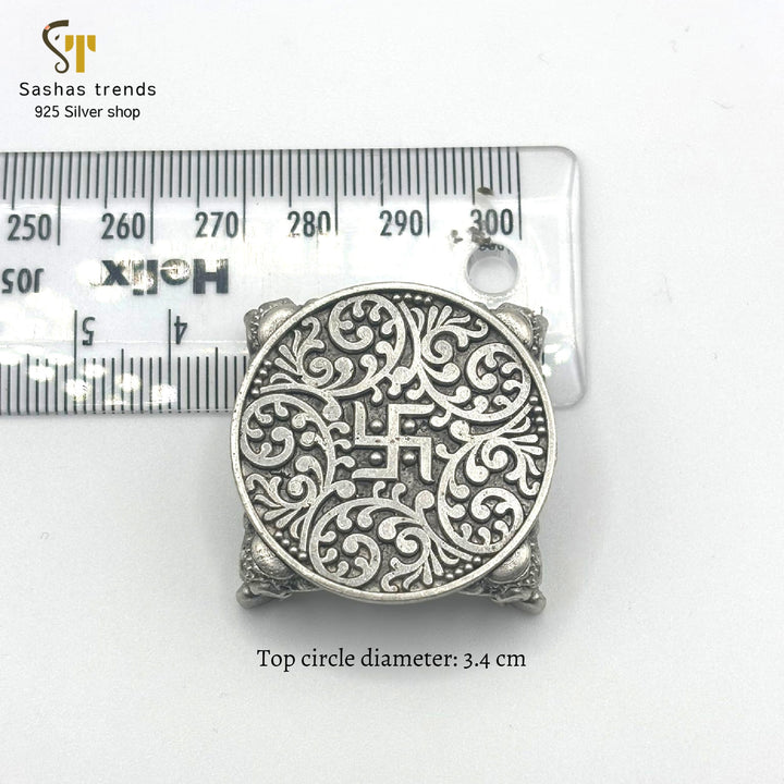 Antique Bajot / Chowki - 925 Silver oxidized - Puja room - God idols - Gifts - Home decor