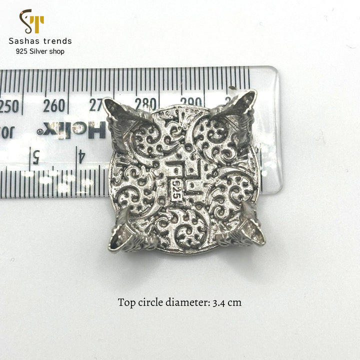 Antique Bajot / Chowki - 925 Silver oxidized - Puja room - God idols - Gifts - Home decor