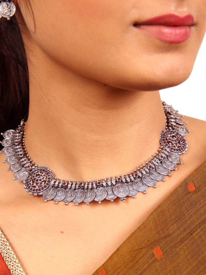 Anvi Necklace - 925 oxidized silver