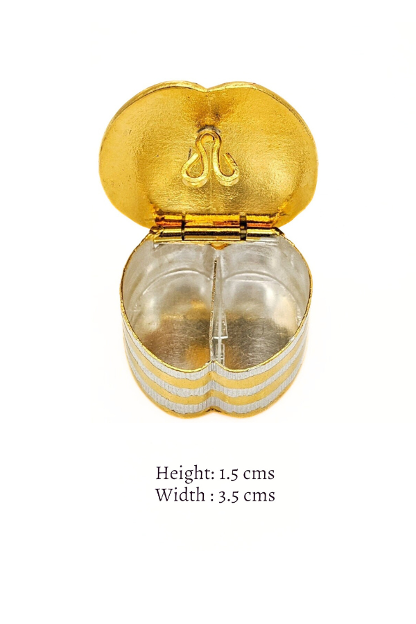 Apple peacock enamel kumkum box with 2 partition- pure silver gift items- pooja items for home,return gift for navarathri, &housewarming
