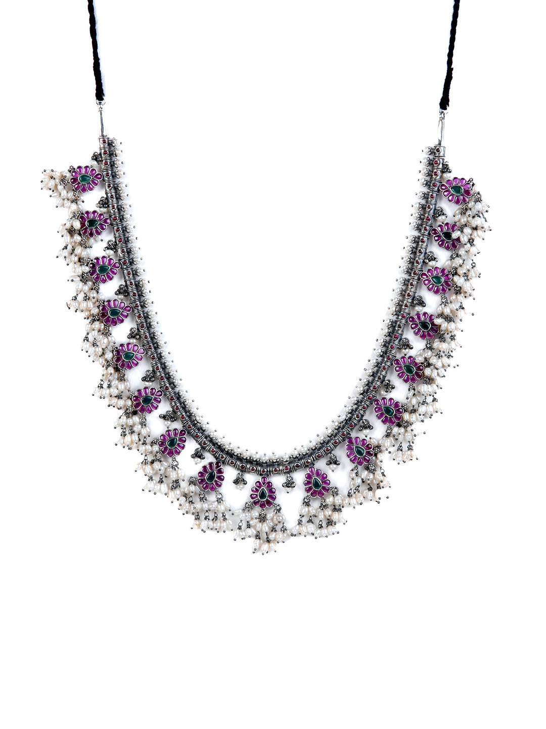 Aruna Guttapusalu Necklace - 925 oxidized silver
