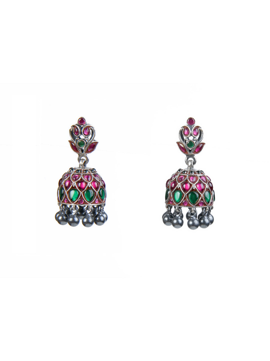 Ashay Jhumka - 925 silver oxidized - Earrings