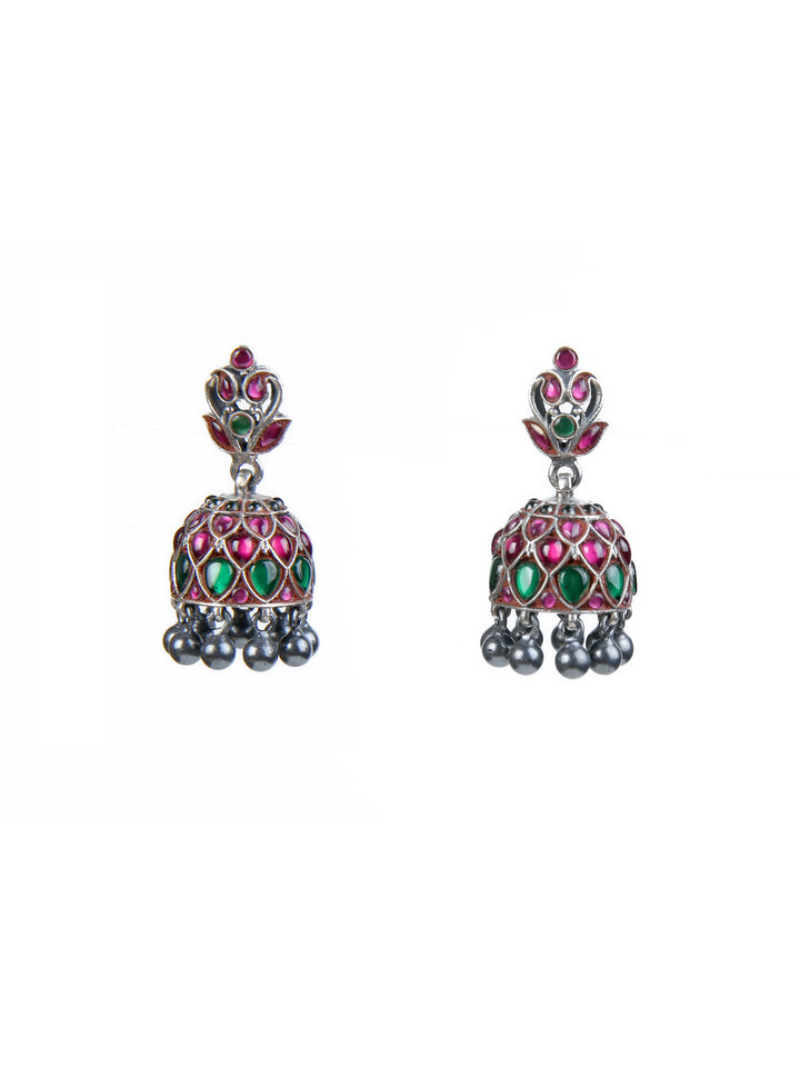 Ashay Jhumka - 925 silver oxidized - Earrings